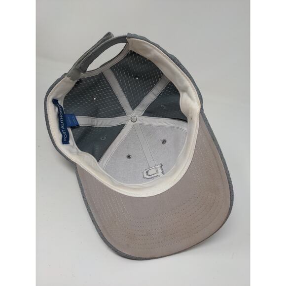 Youth Boys Strapback Cap Embroidered P Gray Port Authority Hat - Picture 7 of 10